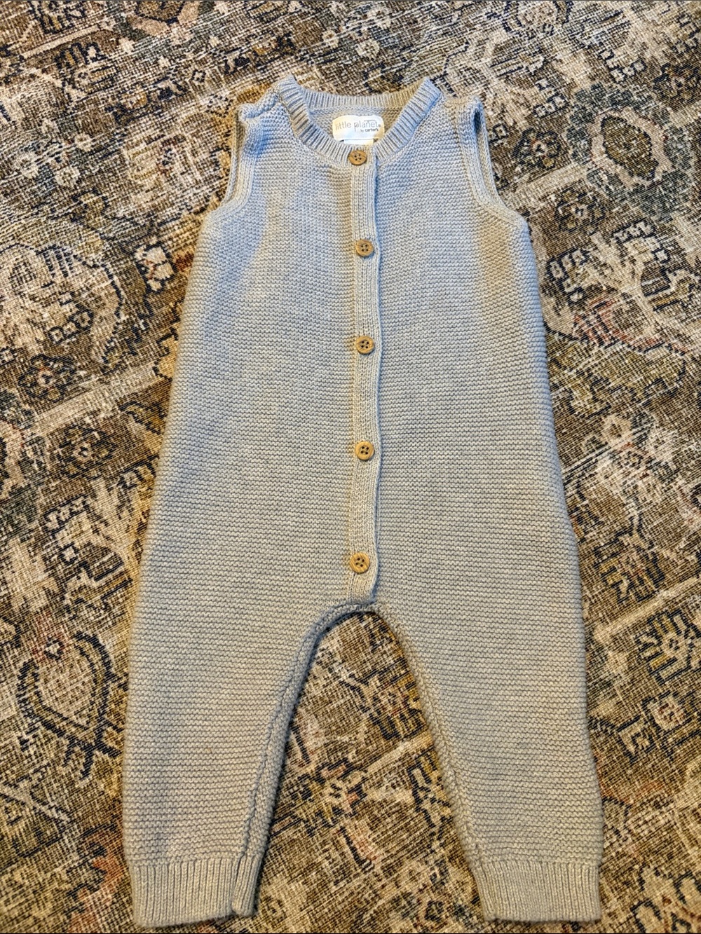 Grey knit overalls